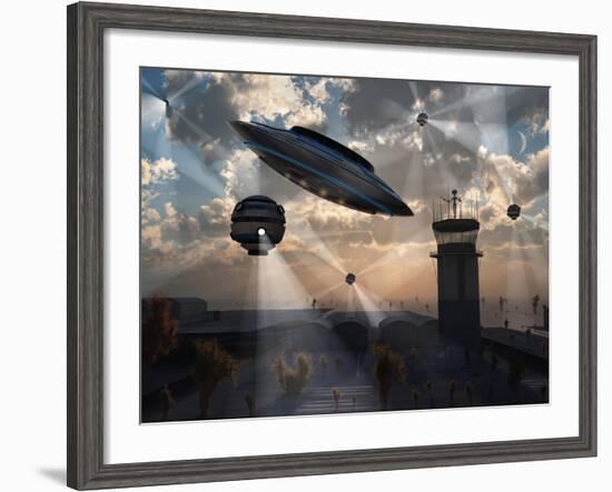 Artist's Concept of Stealth Technology Being Developed on Area 51-Stocktrek Images-Framed Photographic Print