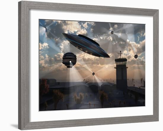 Artist's Concept of Stealth Technology Being Developed on Area 51-Stocktrek Images-Framed Photographic Print