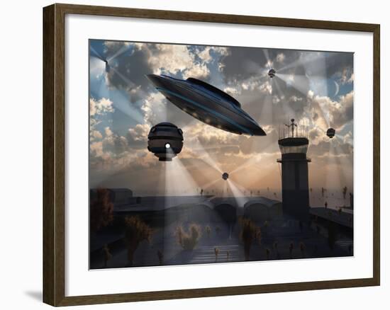 Artist's Concept of Stealth Technology Being Developed on Area 51-Stocktrek Images-Framed Photographic Print