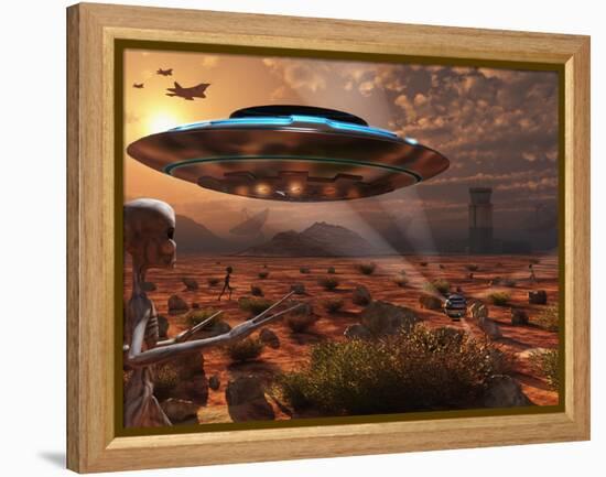 Artist's Concept of Stealth Technology Being Developed on Area 51-Stocktrek Images-Framed Premier Image Canvas