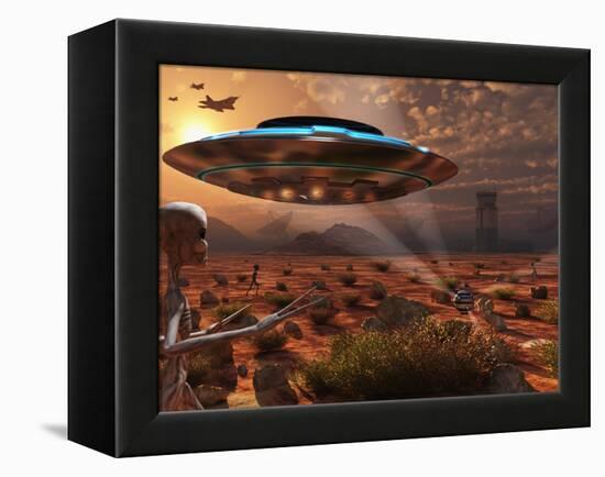 Artist's Concept of Stealth Technology Being Developed on Area 51-Stocktrek Images-Framed Premier Image Canvas