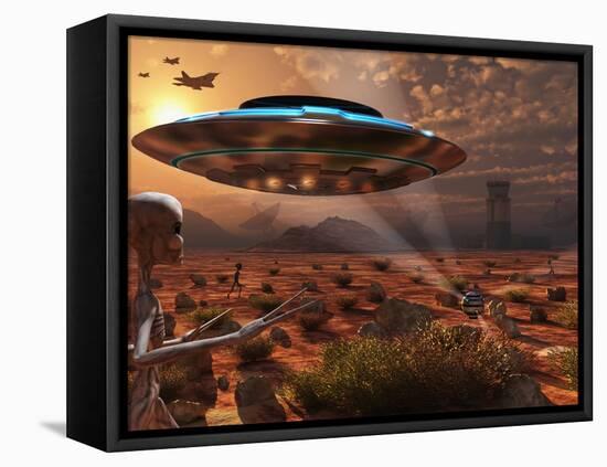 Artist's Concept of Stealth Technology Being Developed on Area 51-Stocktrek Images-Framed Premier Image Canvas