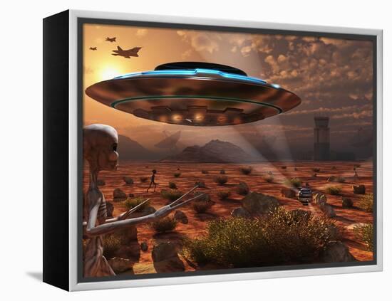 Artist's Concept of Stealth Technology Being Developed on Area 51-Stocktrek Images-Framed Premier Image Canvas