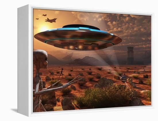 Artist's Concept of Stealth Technology Being Developed on Area 51-Stocktrek Images-Framed Premier Image Canvas