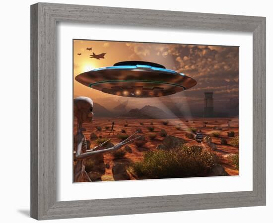 Artist's Concept of Stealth Technology Being Developed on Area 51-Stocktrek Images-Framed Photographic Print