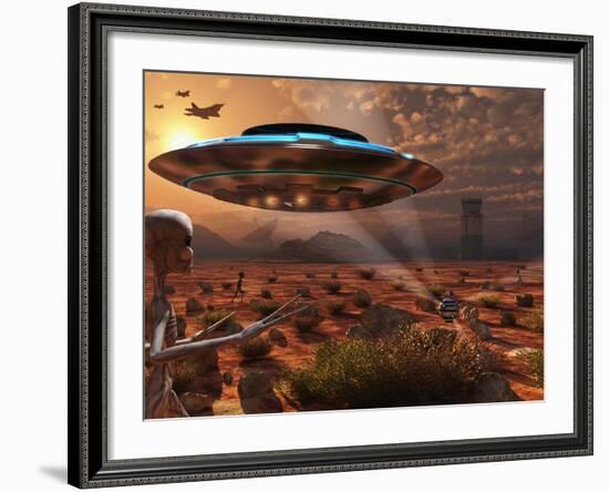 Artist's Concept of Stealth Technology Being Developed on Area 51-Stocktrek Images-Framed Photographic Print