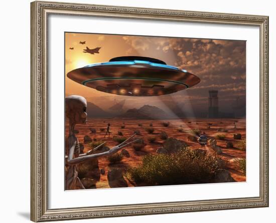 Artist's Concept of Stealth Technology Being Developed on Area 51-Stocktrek Images-Framed Photographic Print