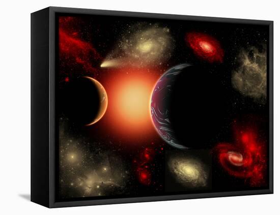 Artist's Concept of the Cosmic Wonders of the Universe-Stocktrek Images-Framed Premier Image Canvas