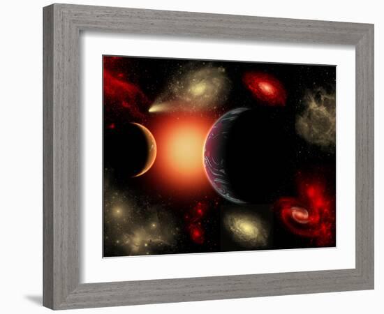 Artist's Concept of the Cosmic Wonders of the Universe-Stocktrek Images-Framed Photographic Print