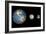 Artist's Concept of the Earth, Mercury, and Earth's Moon to Scale-Stocktrek Images-Framed Premium Giclee Print