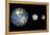 Artist's Concept of the Earth, Mercury, and Earth's Moon to Scale-Stocktrek Images-Framed Stretched Canvas