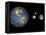 Artist's Concept of the Earth, Pluto, Charon, and Earth's Moon to Scale-Stocktrek Images-Framed Premier Image Canvas