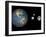 Artist's Concept of the Earth, Pluto, Charon, and Earth's Moon to Scale-Stocktrek Images-Framed Photographic Print