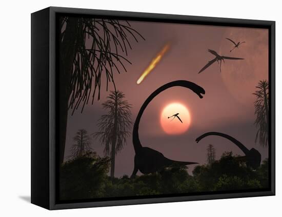 Artist's Concept of the Extinction of Prehistoric Earth-Stocktrek Images-Framed Premier Image Canvas