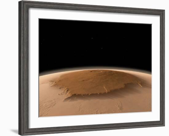 Artist's Concept of the Northwest Side of the Olympus Mons Volcano on Mars-Stocktrek Images-Framed Photographic Print