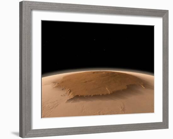 Artist's Concept of the Northwest Side of the Olympus Mons Volcano on Mars-Stocktrek Images-Framed Photographic Print