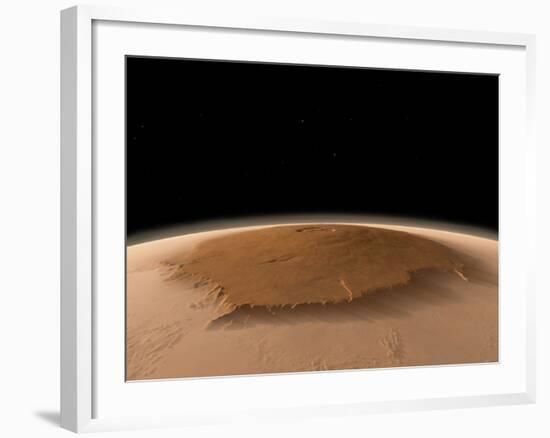 Artist's Concept of the Northwest Side of the Olympus Mons Volcano on Mars-Stocktrek Images-Framed Photographic Print