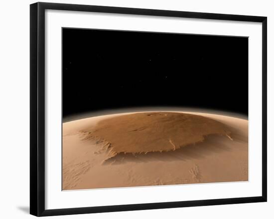 Artist's Concept of the Northwest Side of the Olympus Mons Volcano on Mars-Stocktrek Images-Framed Photographic Print