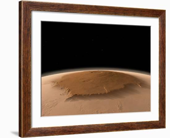 Artist's Concept of the Northwest Side of the Olympus Mons Volcano on Mars-Stocktrek Images-Framed Photographic Print