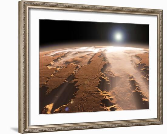 Artist's Concept of the Valles Marineris Canyons on Mars-Stocktrek Images-Framed Photographic Print