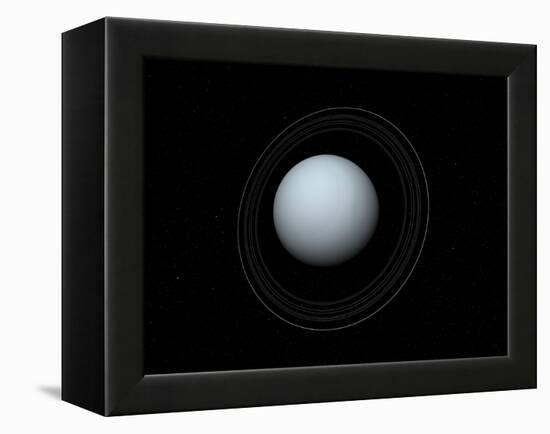 Artist's Concept of Uranus and its Rings-Stocktrek Images-Framed Premier Image Canvas