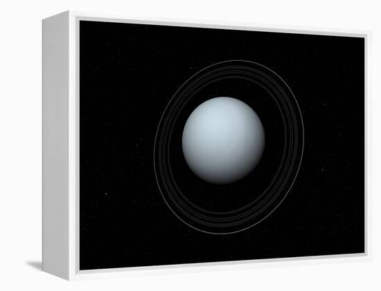 Artist's Concept of Uranus and its Rings-Stocktrek Images-Framed Premier Image Canvas