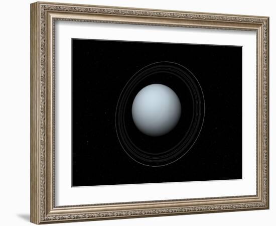 Artist's Concept of Uranus and its Rings-Stocktrek Images-Framed Photographic Print