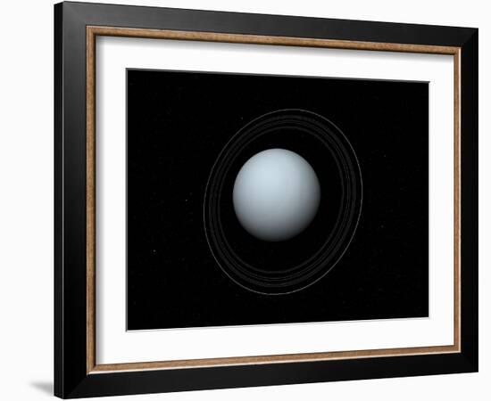 Artist's Concept of Uranus and its Rings-Stocktrek Images-Framed Photographic Print