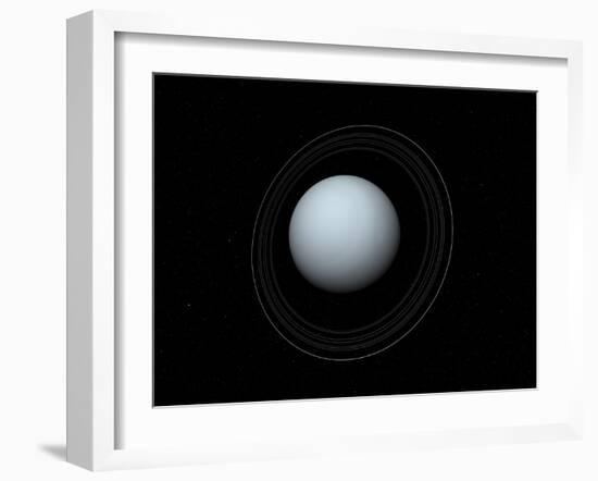 Artist's Concept of Uranus and its Rings-Stocktrek Images-Framed Photographic Print