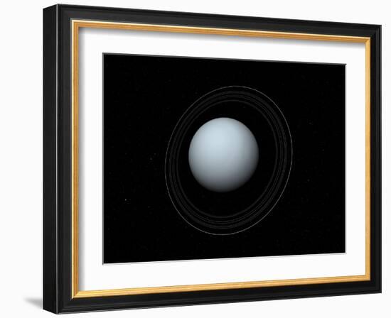 Artist's Concept of Uranus and its Rings-Stocktrek Images-Framed Photographic Print