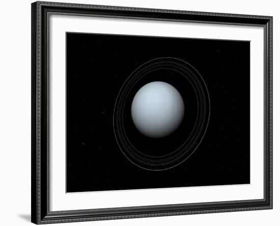 Artist's Concept of Uranus and its Rings-Stocktrek Images-Framed Photographic Print