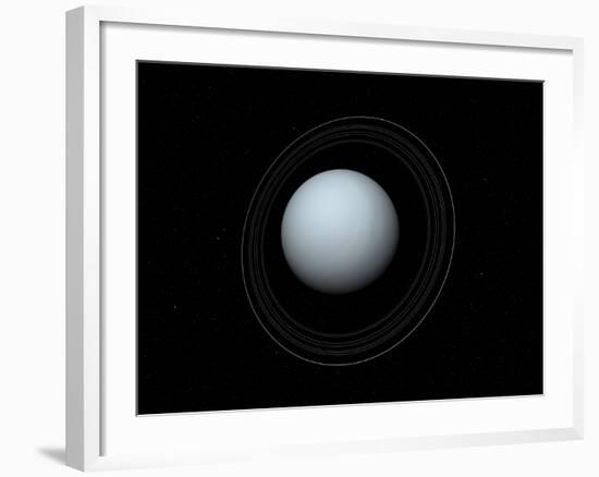 Artist's Concept of Uranus and its Rings-Stocktrek Images-Framed Photographic Print