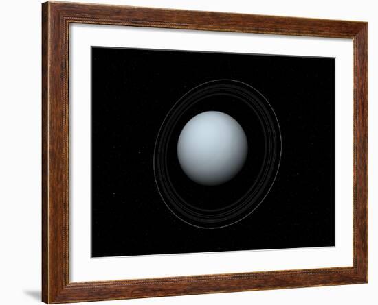 Artist's Concept of Uranus and its Rings-Stocktrek Images-Framed Photographic Print