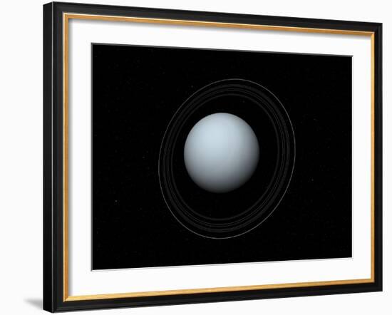 Artist's Concept of Uranus and its Rings-Stocktrek Images-Framed Photographic Print