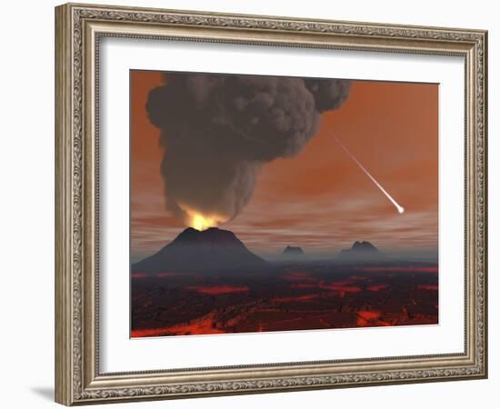 Artist's Concept Showing How the Surface of Earth Appeared During the Hadean Eon-Stocktrek Images-Framed Photographic Print