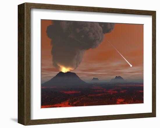 Artist's Concept Showing How the Surface of Earth Appeared During the Hadean Eon-Stocktrek Images-Framed Photographic Print