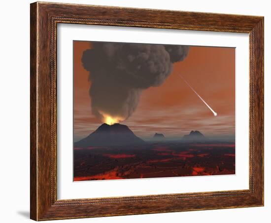 Artist's Concept Showing How the Surface of Earth Appeared During the Hadean Eon-Stocktrek Images-Framed Photographic Print