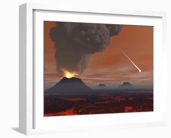 Artist's Concept Showing How the Surface of Earth Appeared During the Hadean Eon-Stocktrek Images-Framed Photographic Print