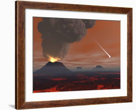 Artist's Concept Showing How the Surface of Earth Appeared During the Hadean Eon-Stocktrek Images-Framed Photographic Print