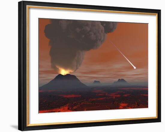 Artist's Concept Showing How the Surface of Earth Appeared During the Hadean Eon-Stocktrek Images-Framed Photographic Print