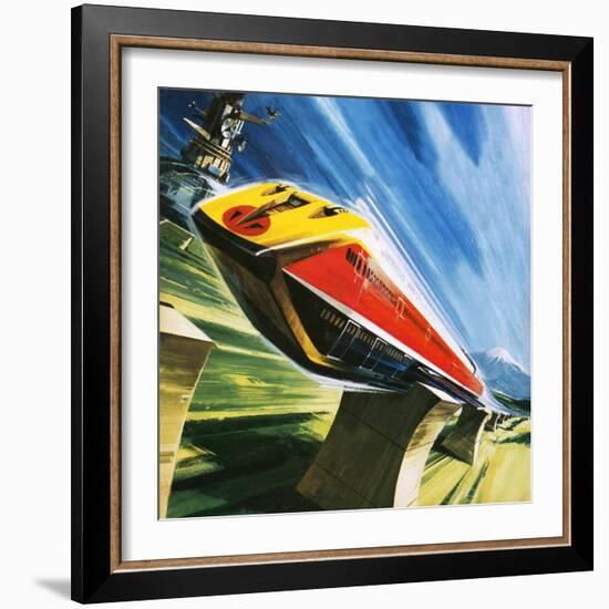 Artist's Conception of a Glider Train-Wilf Hardy-Framed Giclee Print