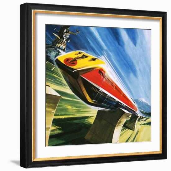 Artist's Conception of a Glider Train-Wilf Hardy-Framed Giclee Print