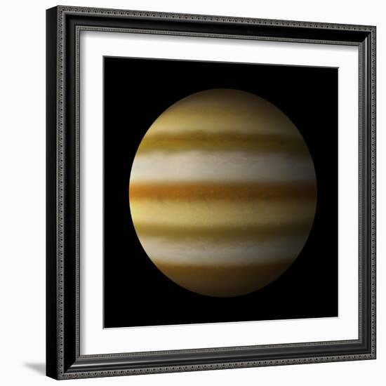 Artist's Depiction of a Gas Giant Planet Alone in Black Space-null-Framed Art Print