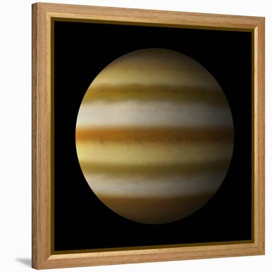 Artist's Depiction of a Gas Giant Planet Alone in Black Space-null-Framed Stretched Canvas