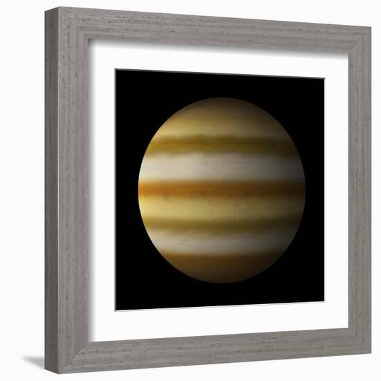 Artist's Depiction of a Gas Giant Planet Alone in Black Space-null-Framed Art Print