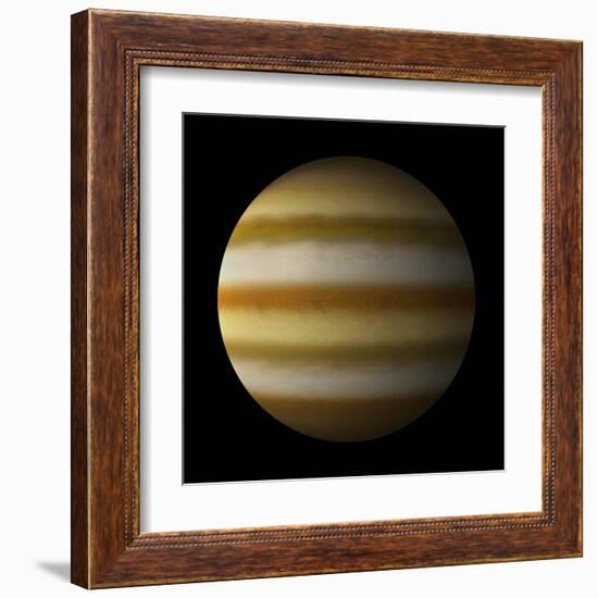 Artist's Depiction of a Gas Giant Planet Alone in Black Space-null-Framed Art Print