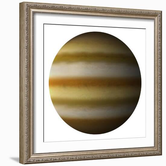 Artist's Depiction of a Gas Giant Planet on a White Background-null-Framed Art Print