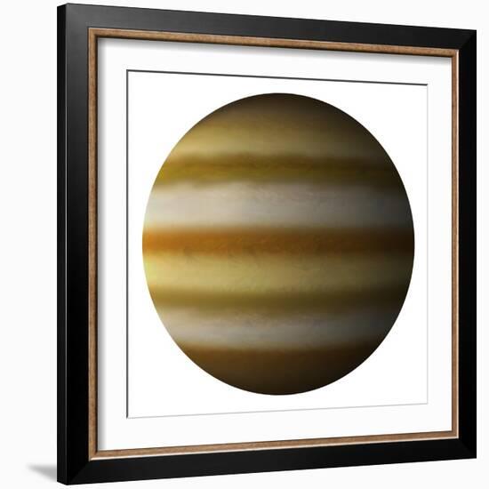 Artist's Depiction of a Gas Giant Planet on a White Background-null-Framed Art Print