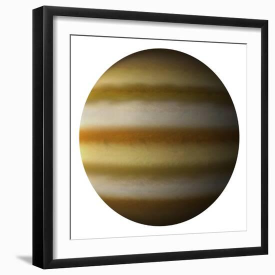 Artist's Depiction of a Gas Giant Planet on a White Background-null-Framed Art Print