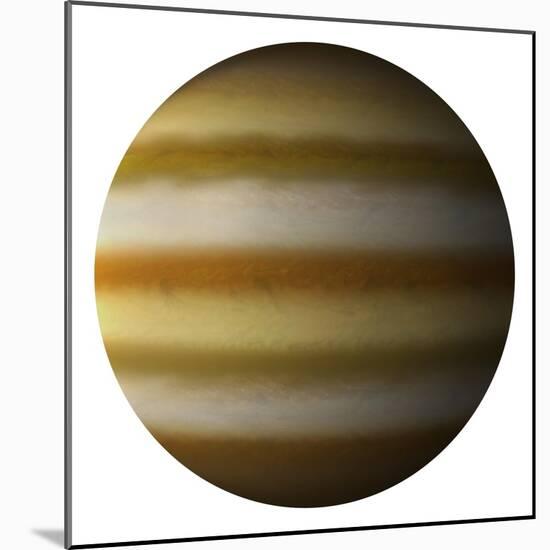 Artist's Depiction of a Gas Giant Planet on a White Background-null-Mounted Art Print